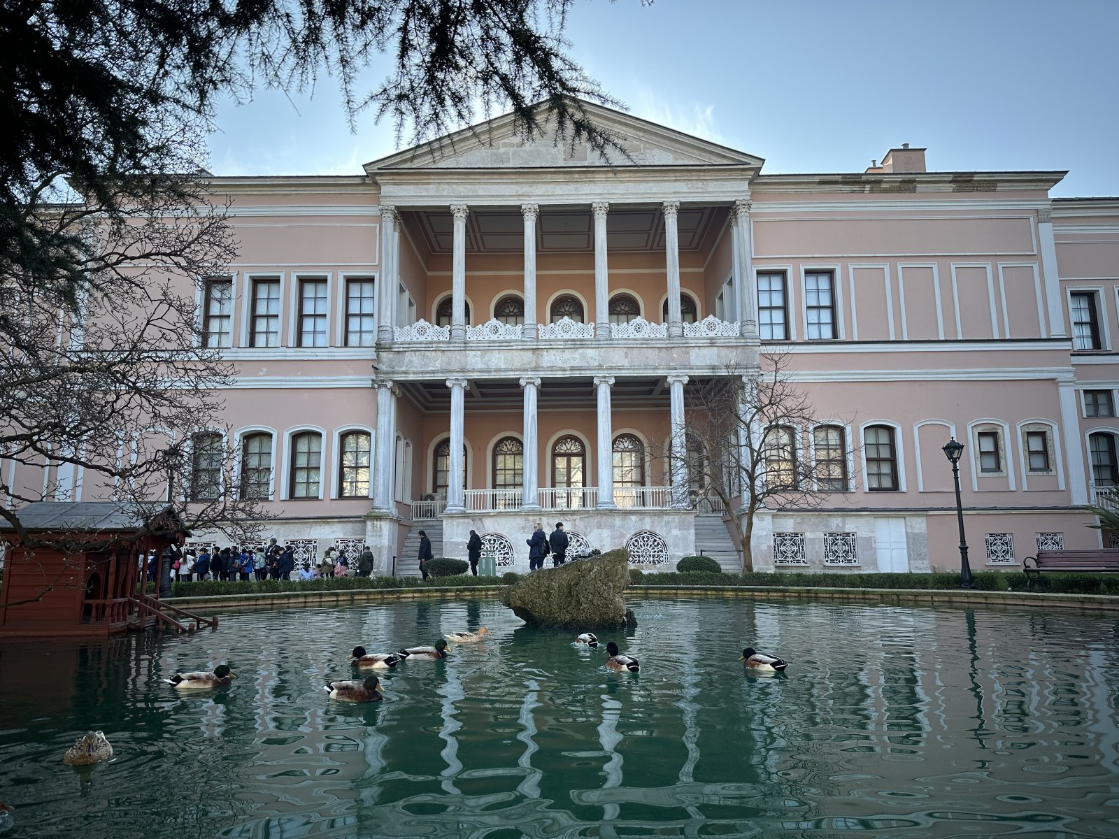 Dolmabahce Harem building from outside Bosphorus Istanbul